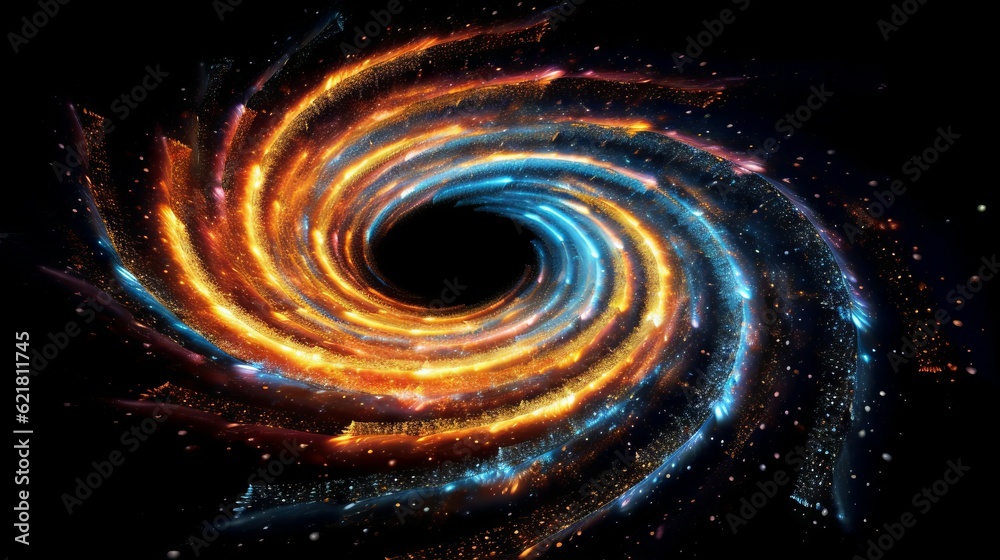 Sticker galaxy in space, computer generated abstract background, 3d render. galaxy and nebula in deep space.