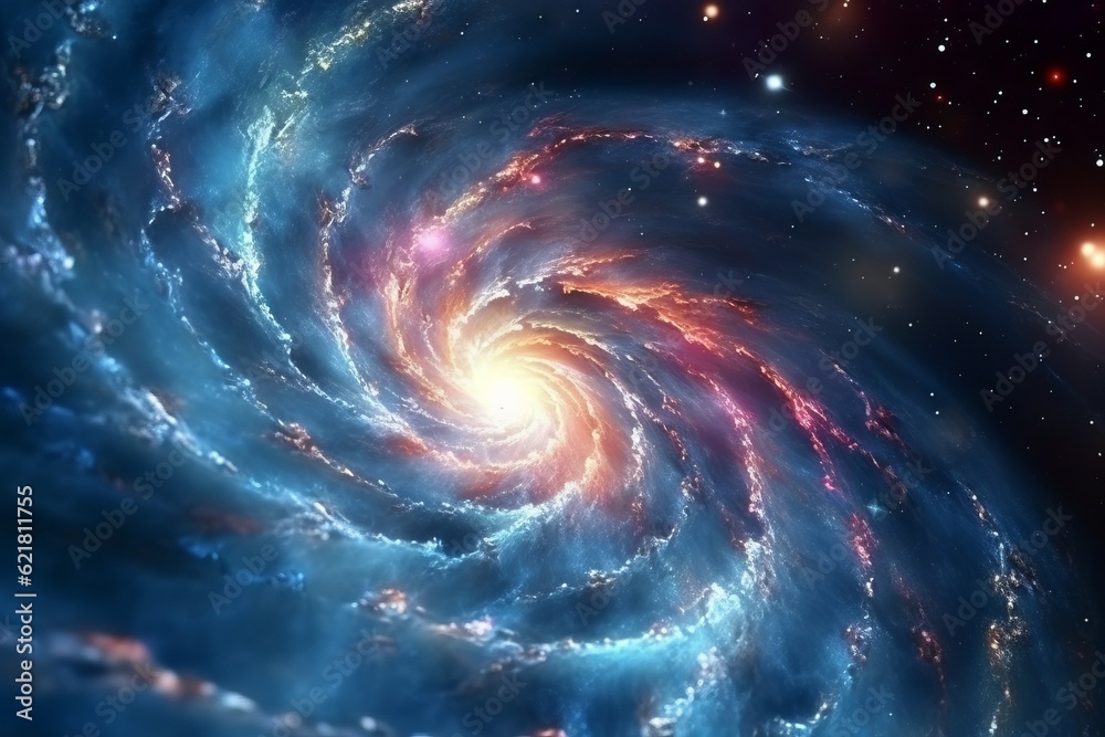 Wall mural galaxy in space, computer generated abstract background. galaxy and nebula in deep space. cosmic spi