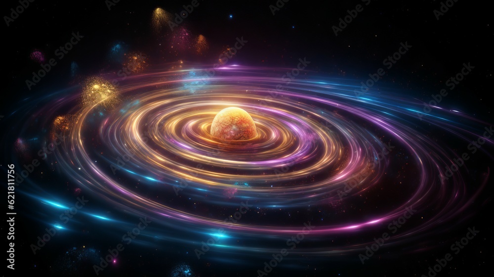 Wall mural galaxy in space, computer generated abstract background. galaxy and nebula in deep space. cosmic spi