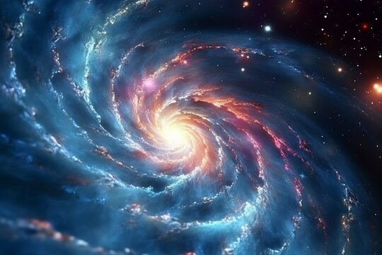 Galaxy in space, computer generated abstract background. Galaxy and nebula in deep space. Cosmic spiral galaxy for wallpaper, desktop, poster, cover booklet. 