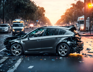 Car crash - Generative AI - obrazy, fototapety, plakaty