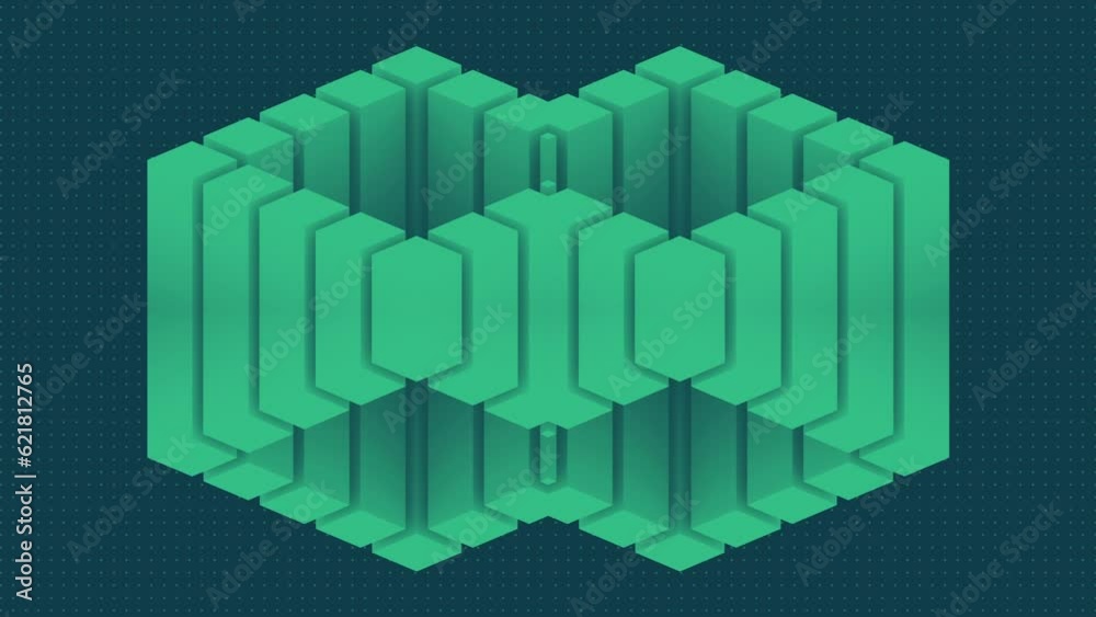 Leinwandbilder Futuristic background with loop animation of geometric shapes. 3d rendering HD
