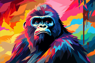Generative AI.
wpap style abstract background, gorilla