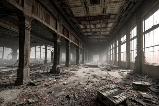 Interior of a post apocalyptic building
