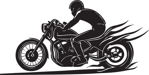 Motor bike rider vector tattoo design illustration