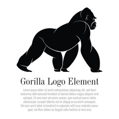 Vector silhouette of Gorilla