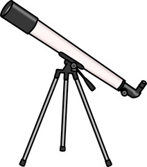 天体望遠鏡のシンプルイラスト