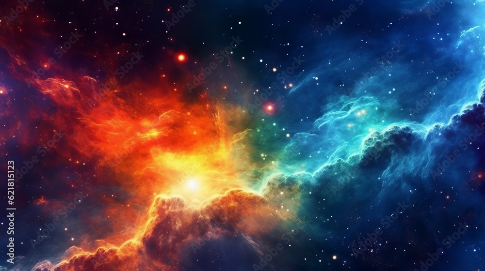 Canvas Prints abstract space background with stars and nebula, computer-generated image. illustration of fractal w