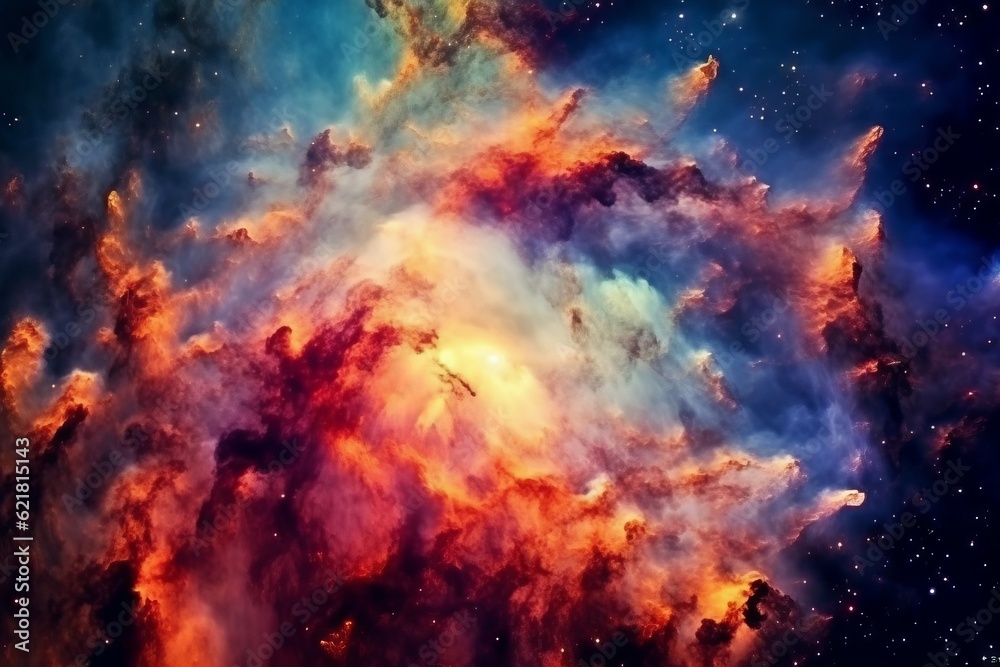 Wall mural abstract space background with nebula and stars in the night sky. abstract background with explosion