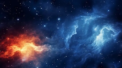 Fototapeta premium abstract space background with nebula and stars in the night sky. Abstract background with explosion of colorful smoke in space Illustration of fractal with smoke and fire effect.