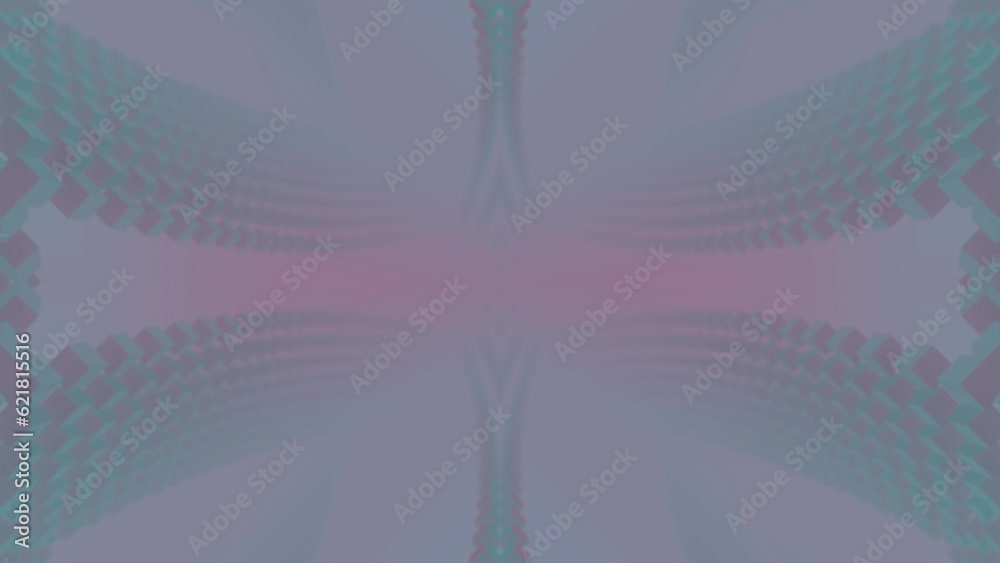 Poster Abstract symmetrical 3d rendering background. Digital seamless loop animation 4K
