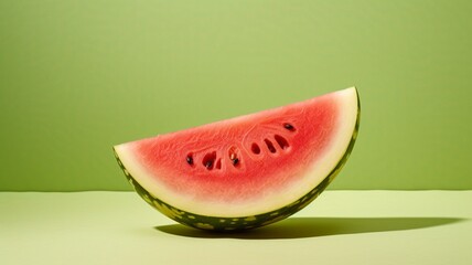 a watermelon on green pastel isolated background