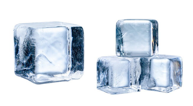 ice cubes isolated on white background.