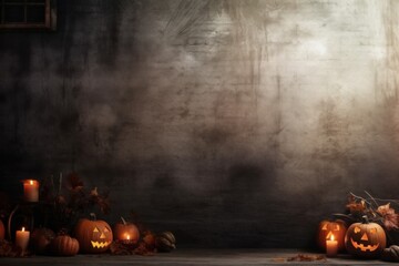 Empty halloween background with place for text. With Generative AI technology