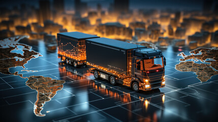 Distribution and delivery concept created with generative AI technology