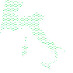 Fototapeta premium Map of the country of Italy with dollar sign icons on a white background