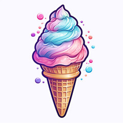 Colorful ice cream cone illustration