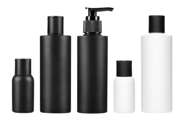 Set of black and white personal hygiene products, cut out