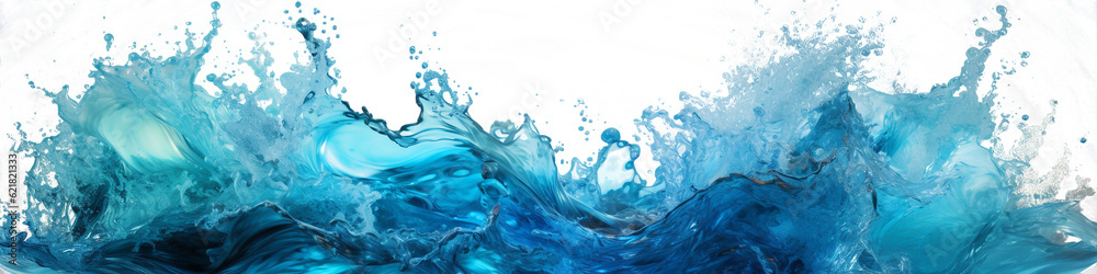 Poster Water wave splash on transparent background isolated png.Generated with AI