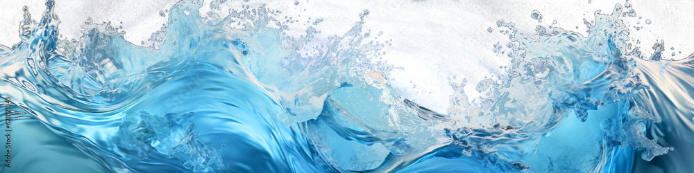 Poster Water wave splash on transparent background isolated png.Generated with AI