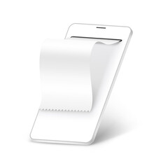 A realistic phone with a tape. Vector illustration isolated on white background. Ready for your design. EPS10.