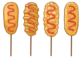 Illustration of corn dog 