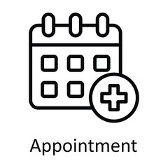 Appointment Vector  outline Icon Design illustration. Medical and Health Symbol on White background EPS 10 File