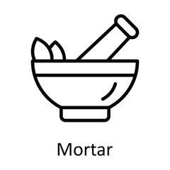 Mortar Vector  outline Icon Design illustration. Medical and Health Symbol on White background EPS 10 File