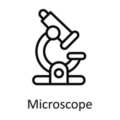 Microscope Vector  outline Icon Design illustration. Medical and Health Symbol on White background EPS 10 File