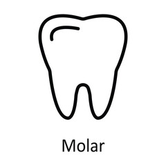 Molar Vector  outline Icon Design illustration. Medical and Health Symbol on White background EPS 10 File