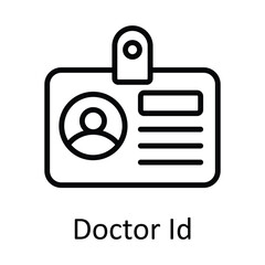 Doctor Id Vector  outline Icon Design illustration. Medical and Health Symbol on White background EPS 10 File