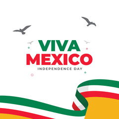 Viva mexico independence day banner design template