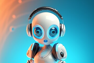 Fototapeta premium a robot with headphones