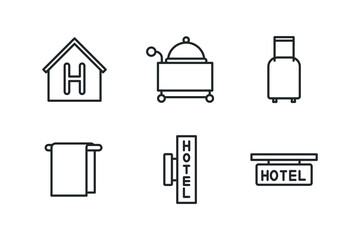 Hotel icons set. Vector. EPS 10.