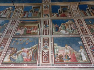 Affreschi, Cappella degli Scrovegni, Padova, Veneto, Italia - obrazy, fototapety, plakaty
