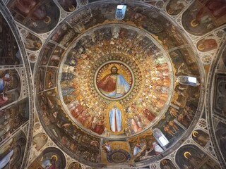 Fototapeta na wymiar Affreschi, Battistero del Duomo, Padova, Veneto, Italia