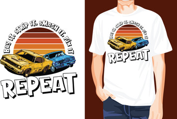 Car racing t-shirt design 