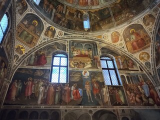 Affreschi, Battistero del Duomo, Padova, Veneto, Italia - obrazy, fototapety, plakaty