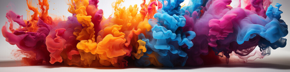 Motion. Paint water drops, ink swirls, colorful ink abstraction. Fancy Dream Cloud of Underwater Ink.Generated with AI