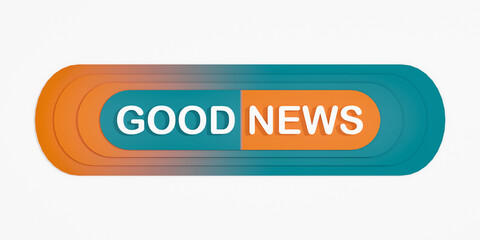 Good News. Colored banner with the message, good news. Announcement message, motivation, inspiration, news event, happiness, information sign, breaking news.