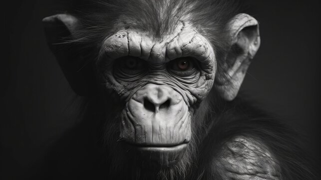 Chimpanzee Sculpture In The Style Of Zbrush And Gabriel Metsu
