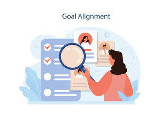 HR agent professional tasks. Human resources manager aligning goals,