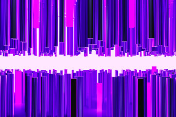 3D render illustration geometric background of purple stripes