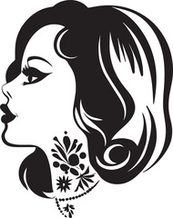 beautiful women face tattoo illustration vector