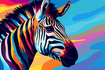 wpap style abstract, zebra