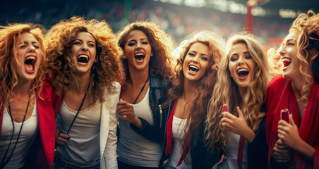 AI generated image of soccer fan girls