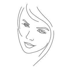 abstract face line drawing. Beauty Woman Portrait minimalistic style 12