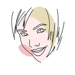 abstract face line drawing. Beauty Woman Portrait minimalistic style 7