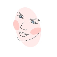 abstract face line drawing. Beauty Woman Portrait minimalistic style 11