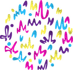 background with abstract waves, textured doodle elements on a white background